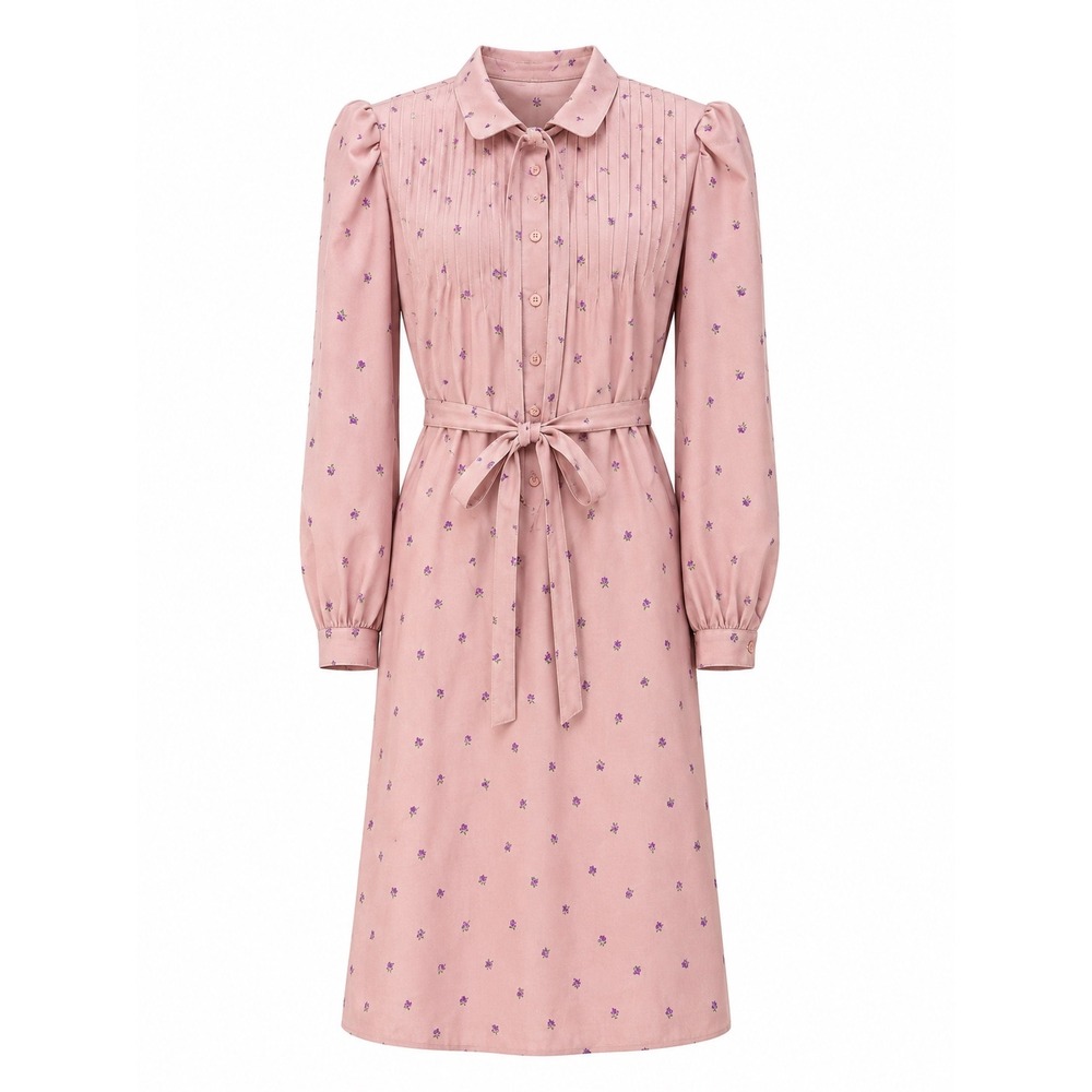 Vintage Hanae Mori Prêt-à-Porter Deadstock Pink Floral Midi Dress Japan Size 7